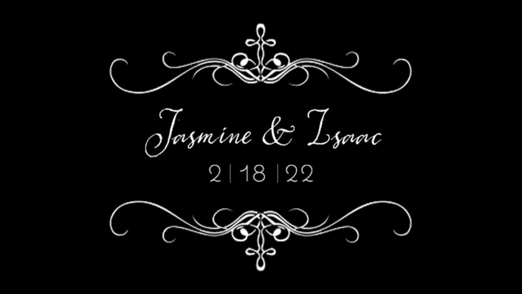 Jazmine and Isaac wedding gobo design