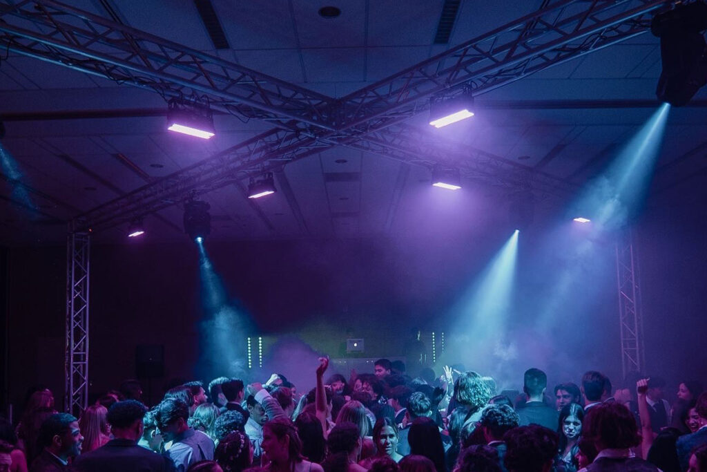 DJ near me for School Dance truss 40 x 40 with intelligent lighting rental